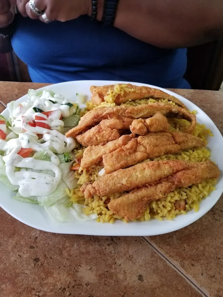 Catfish over Rice Salad